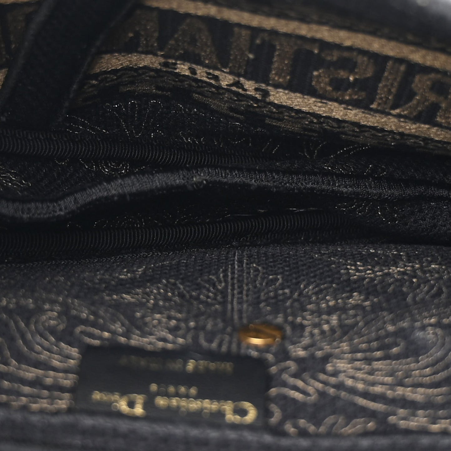 Canvas Embroidered Ornamental Cornely Saddle Bag Black Beige