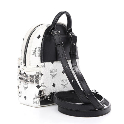 MCM Visetos Side Stud X-Mini Stark Backpack White 2 of 14