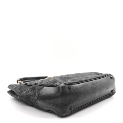 Gucci Monogram Bamboo Handle Bag Black 3 of 12