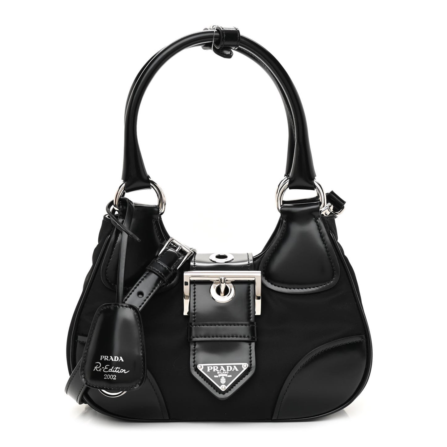 Re-Nylon Spazzolato Re-Edition 2002 Moon Bag Black