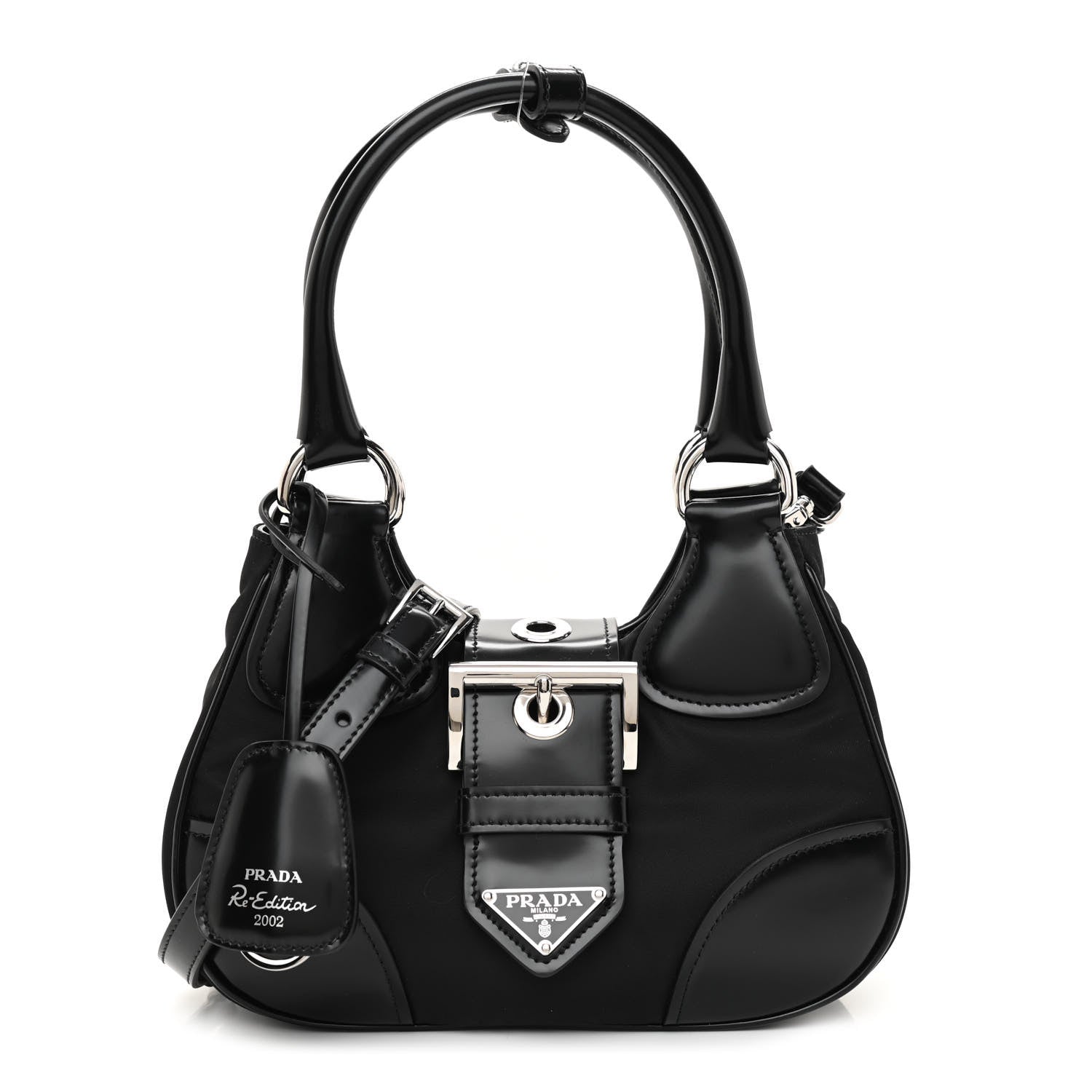 Prada Re-Nylon Spazzolato Re-Edition 2002 Moon Bag Black 1 of 7