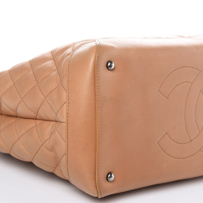 Chanel Calfskin Quilted Large Easy Shopping Tote Dark Beige 8 of 23