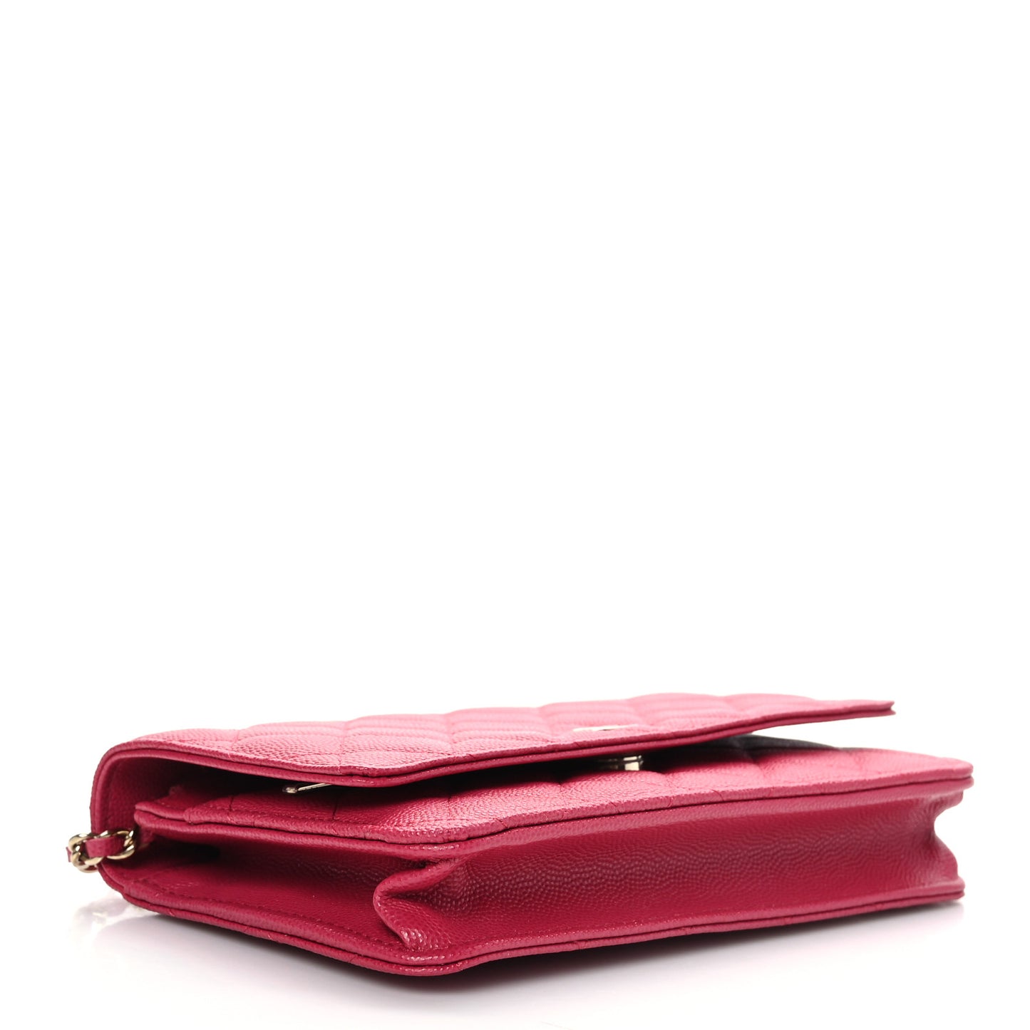 Caviar Quilted Wallet On Chain WOC Dark Pink