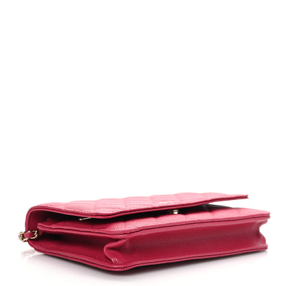 Chanel Caviar Quilted Wallet On Chain WOC Dark Pink 4 of 10