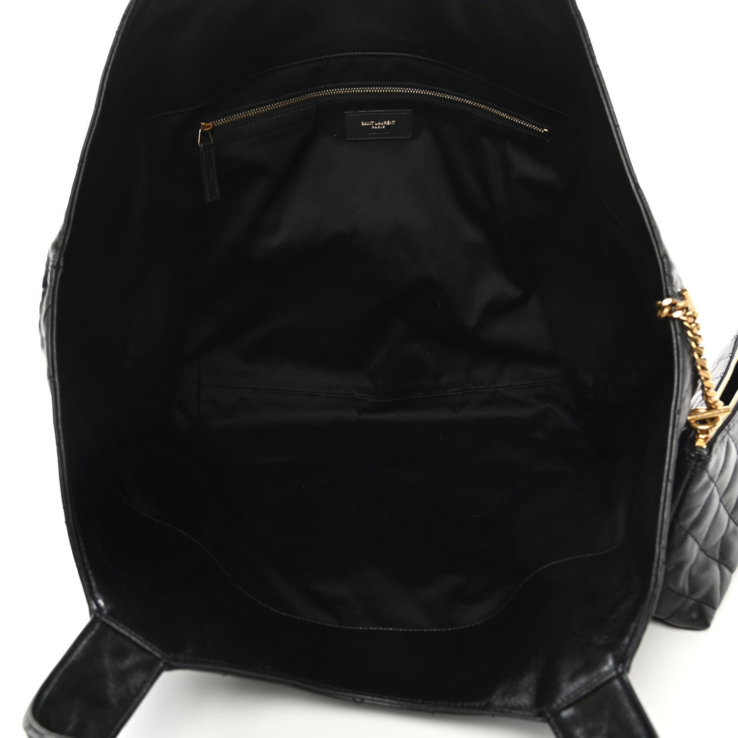 Saint Laurent Lambskin Quilted Maxi Icare Shopping Tote Black 6 of 11