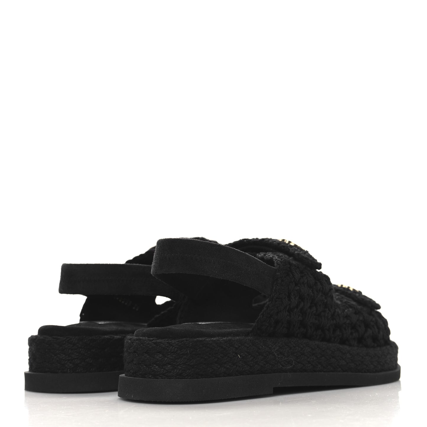 Crochet Velcro Dad Sandals 36 Black