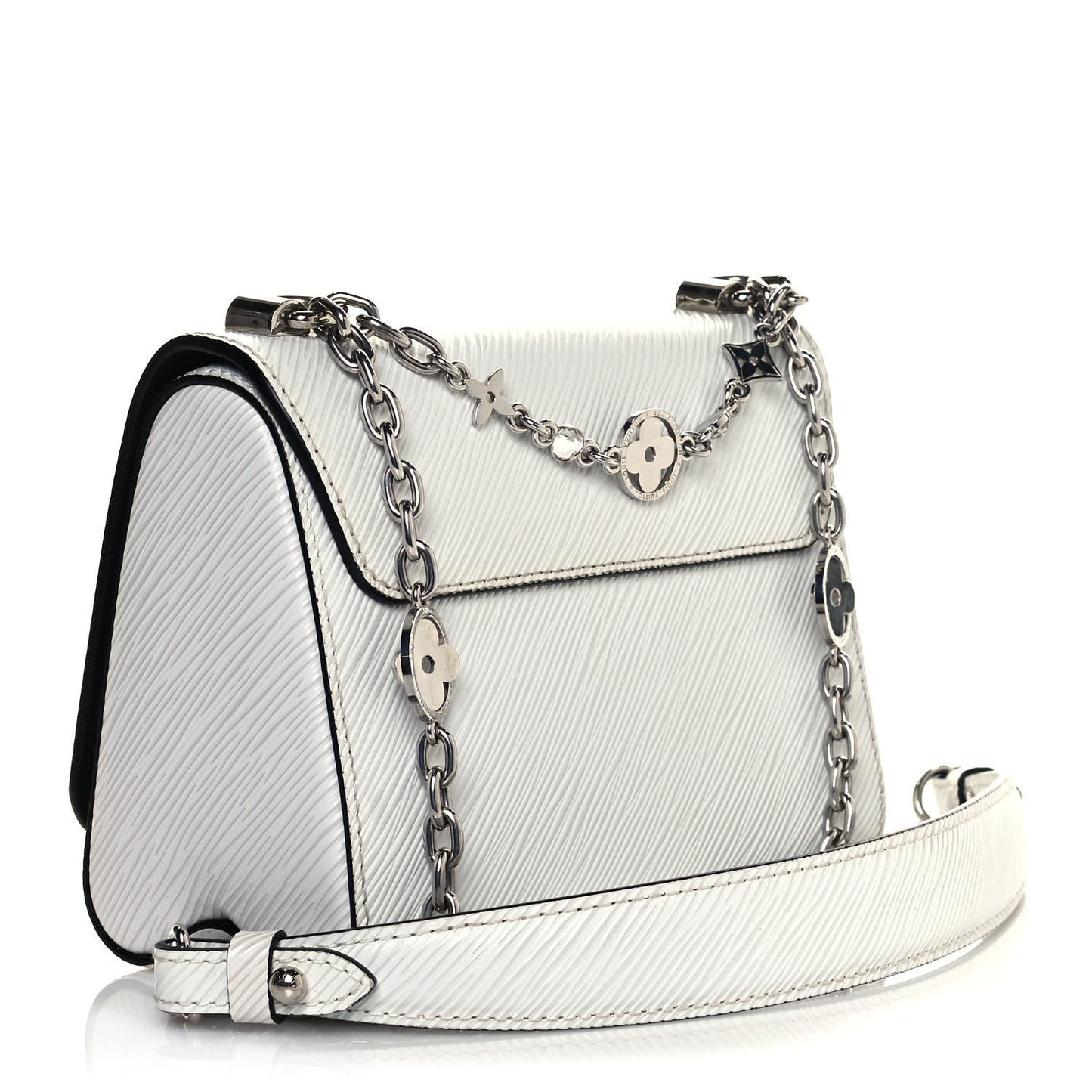 Epi Flower Jewels Twist Shoulder Bag PM White