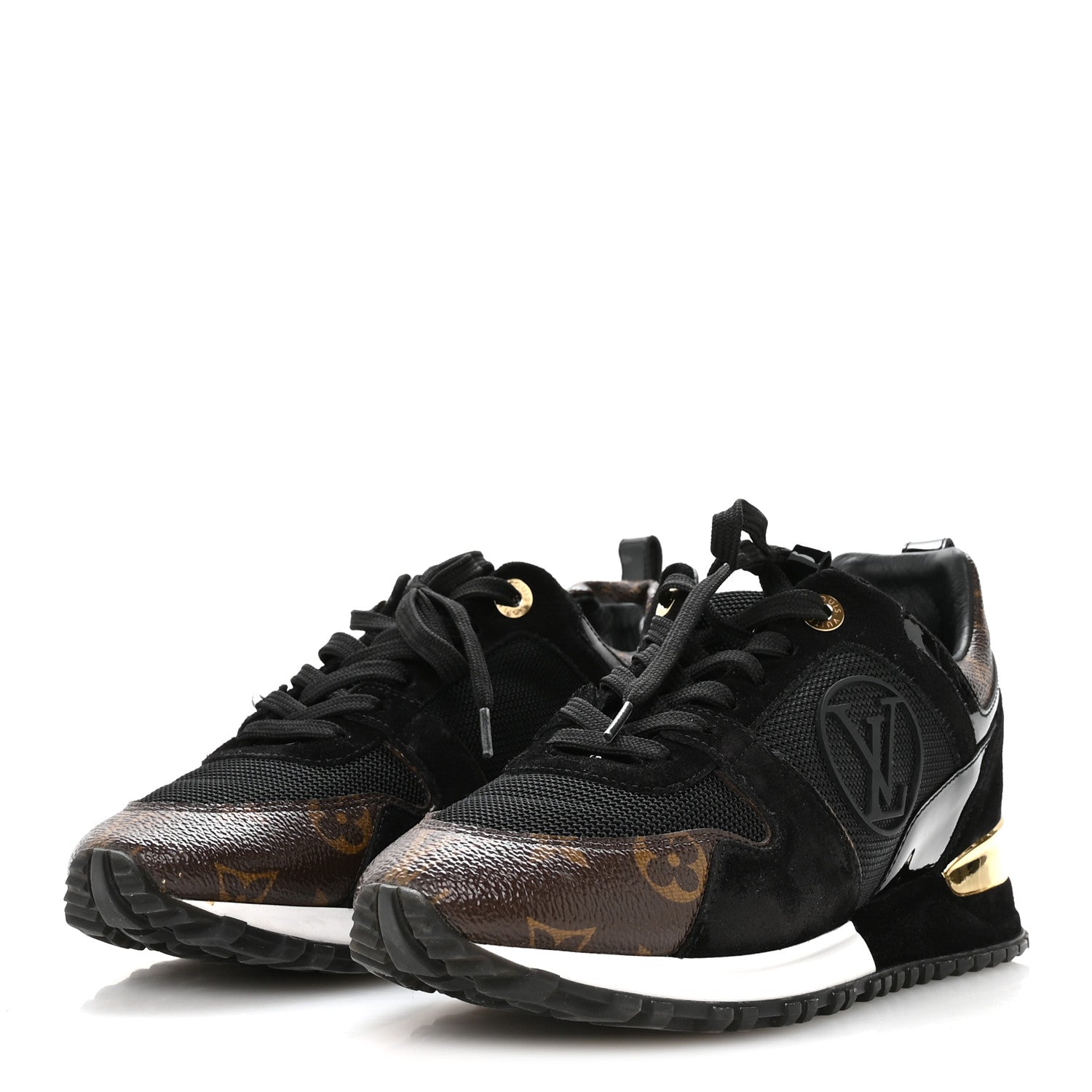 Louis Vuitton Suede Monogram Run Away Sneakers 36.5 Black 4 of 9