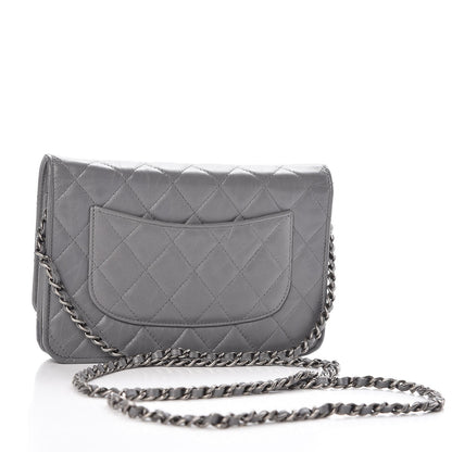 Chanel Aged Calfskin Quilted Reissue Wallet On Chain WOC Grey 3 of 14