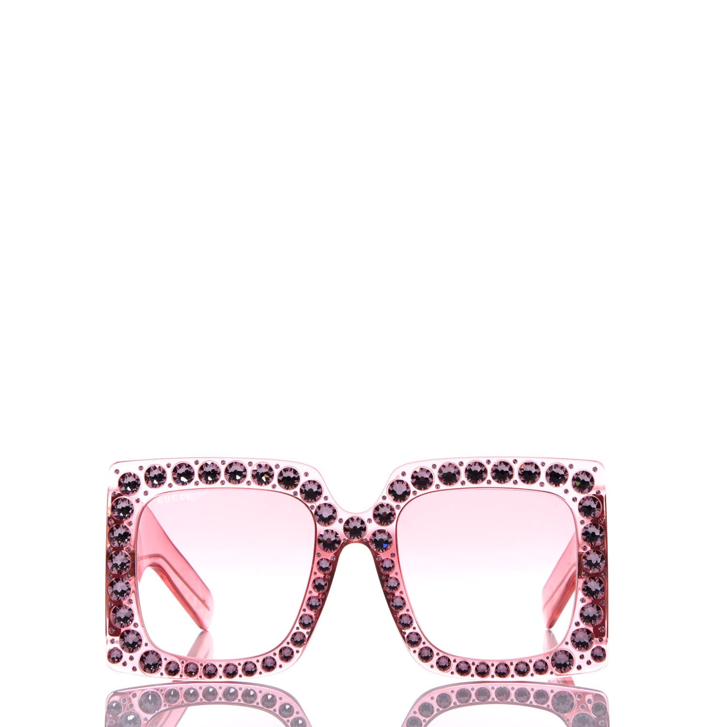 Gucci Acetate Crystal Oversize Sunglasses GG0148S Pink 2 of 8