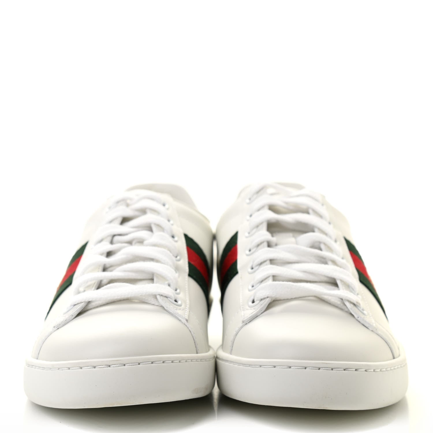 Gucci Calfskin Ayers Bee Embroidered Womens Ace Sneakers 38 White Green 2 of 11
