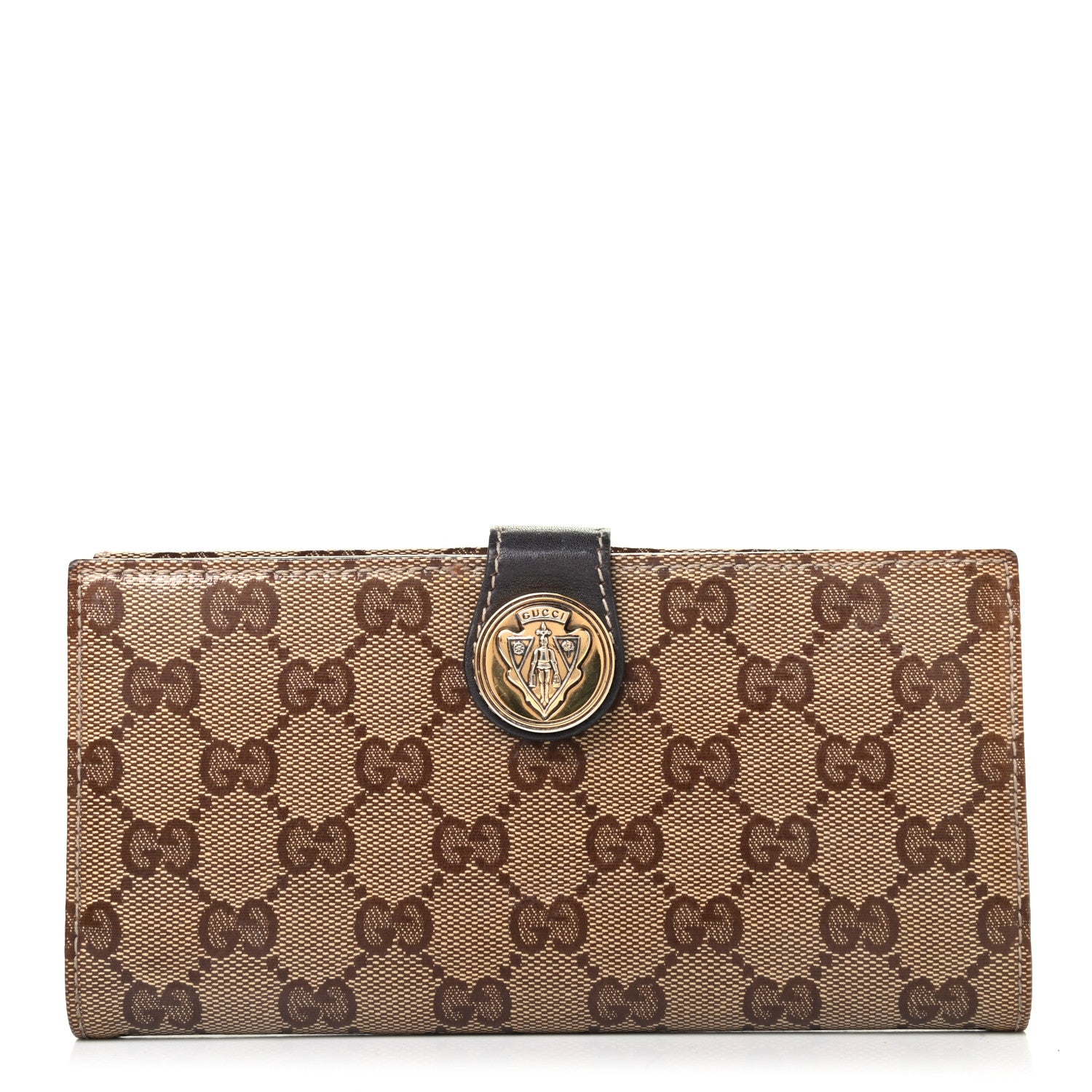 Gucci Crystal Monogram Hysteria Continental Wallet Brown 1 of 4