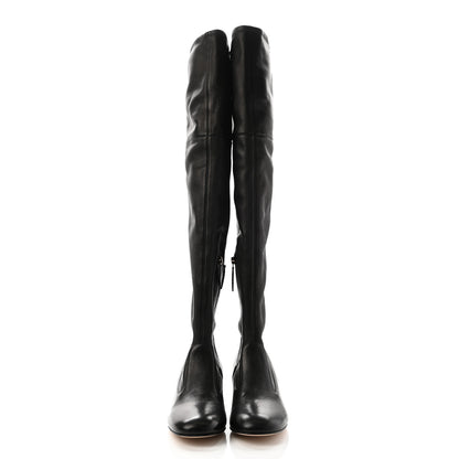 Gucci Nappa Claus Over The Knee Boots 38.5 Black 2 of 15