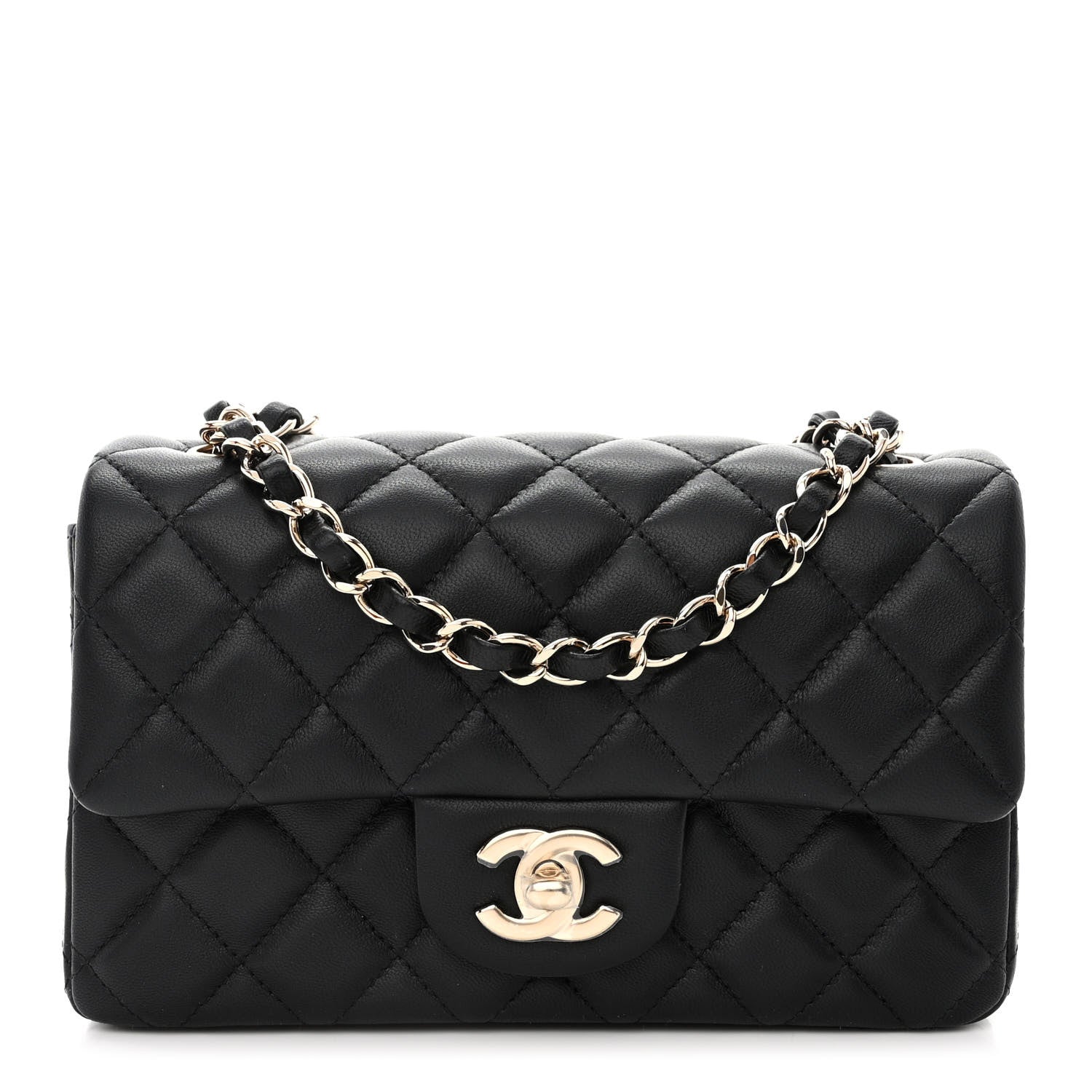 Chanel Lambskin Quilted Mini Rectangular Flap Black 1 of 11