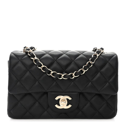 Chanel Lambskin Quilted Mini Rectangular Flap Black 1 of 11