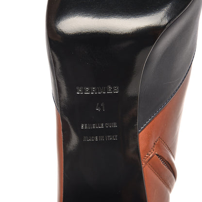 Hermes Calfskin Detail Boots 41 Cognac Bleu Nuit 8 of 10