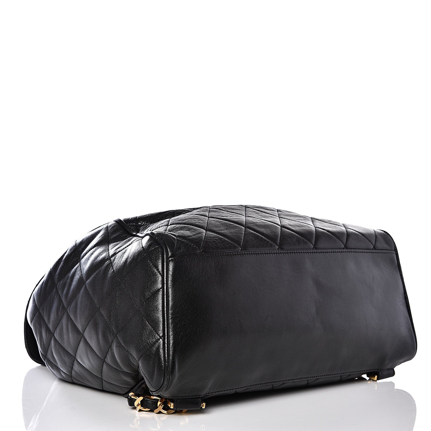 Chanel Lambskin Quilted Drawstring Backpack Black 3 of 10
