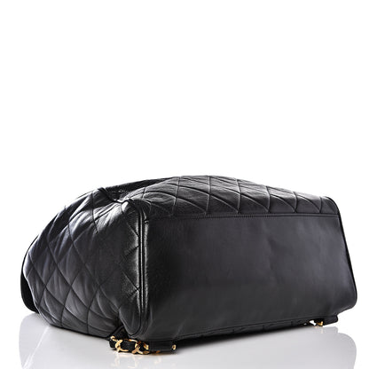 Chanel Lambskin Quilted Drawstring Backpack Black 3 of 10