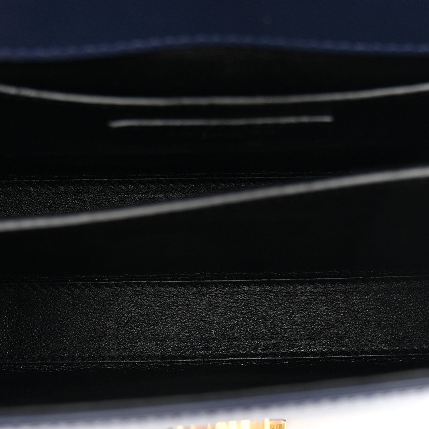 Saint Laurent Grain de Poudre Mini Classic Monogram Cassandra Top Handle Blue Charron 5 of 10