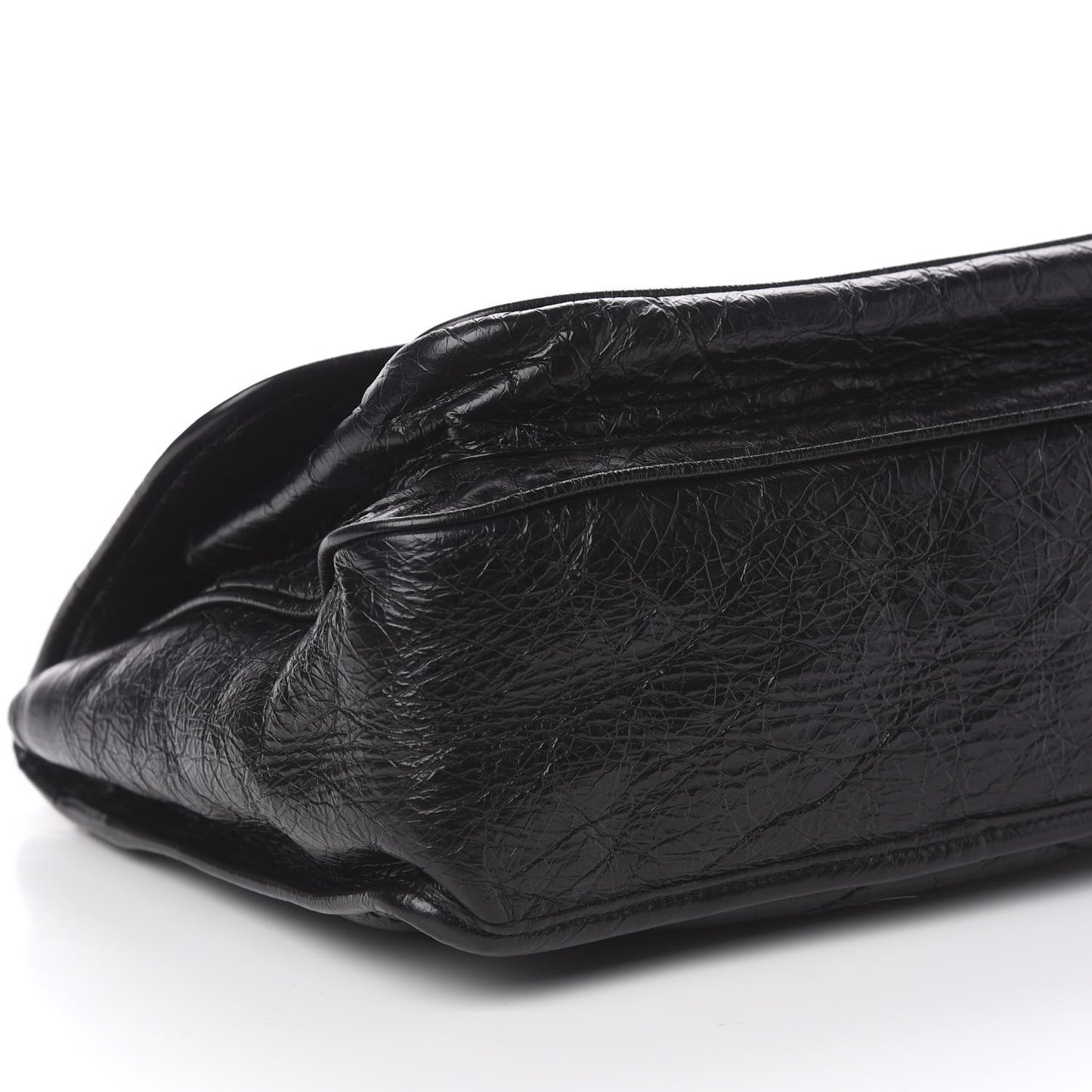 Crinkled Calfskin Matelasse Monogram Medium Niki Chain Satchel Black