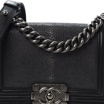 Chanel Galuchat Stingray Small Boy Flap Black 9 of 10