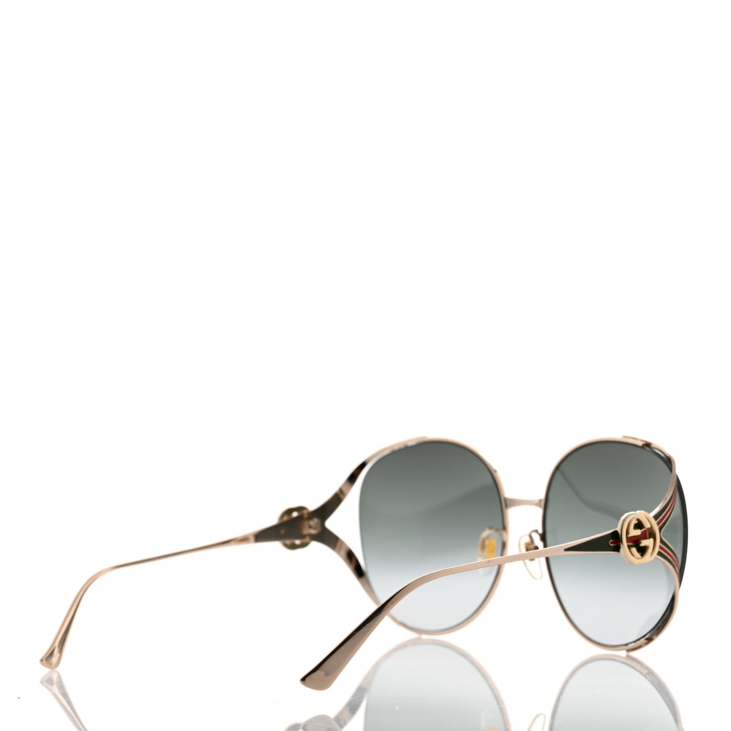 Metal Oversized Round Frame GG0225S Sunglasses Gold