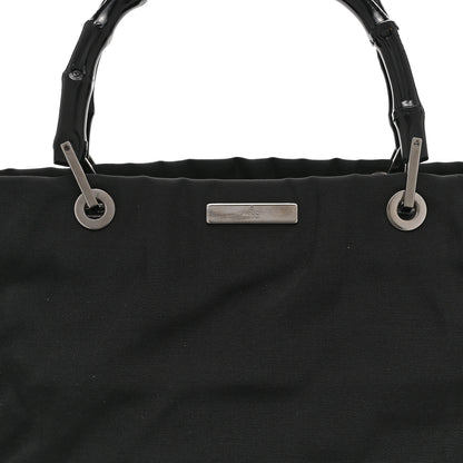 Gucci Nylon Bamboo Handle Bag Black 10 of 12
