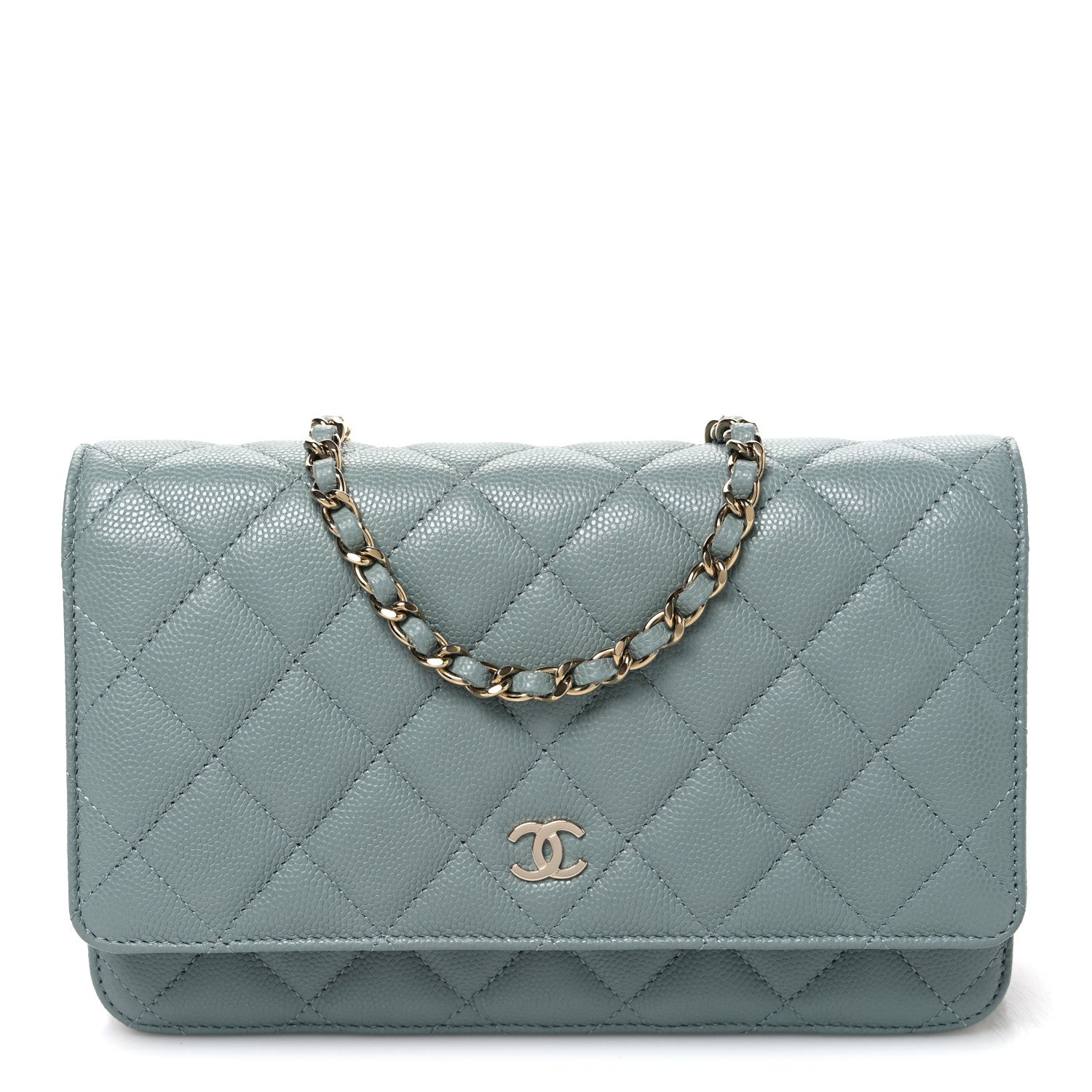 Chanel Caviar Quilted Wallet on Chain WOC Grey 1 of 11