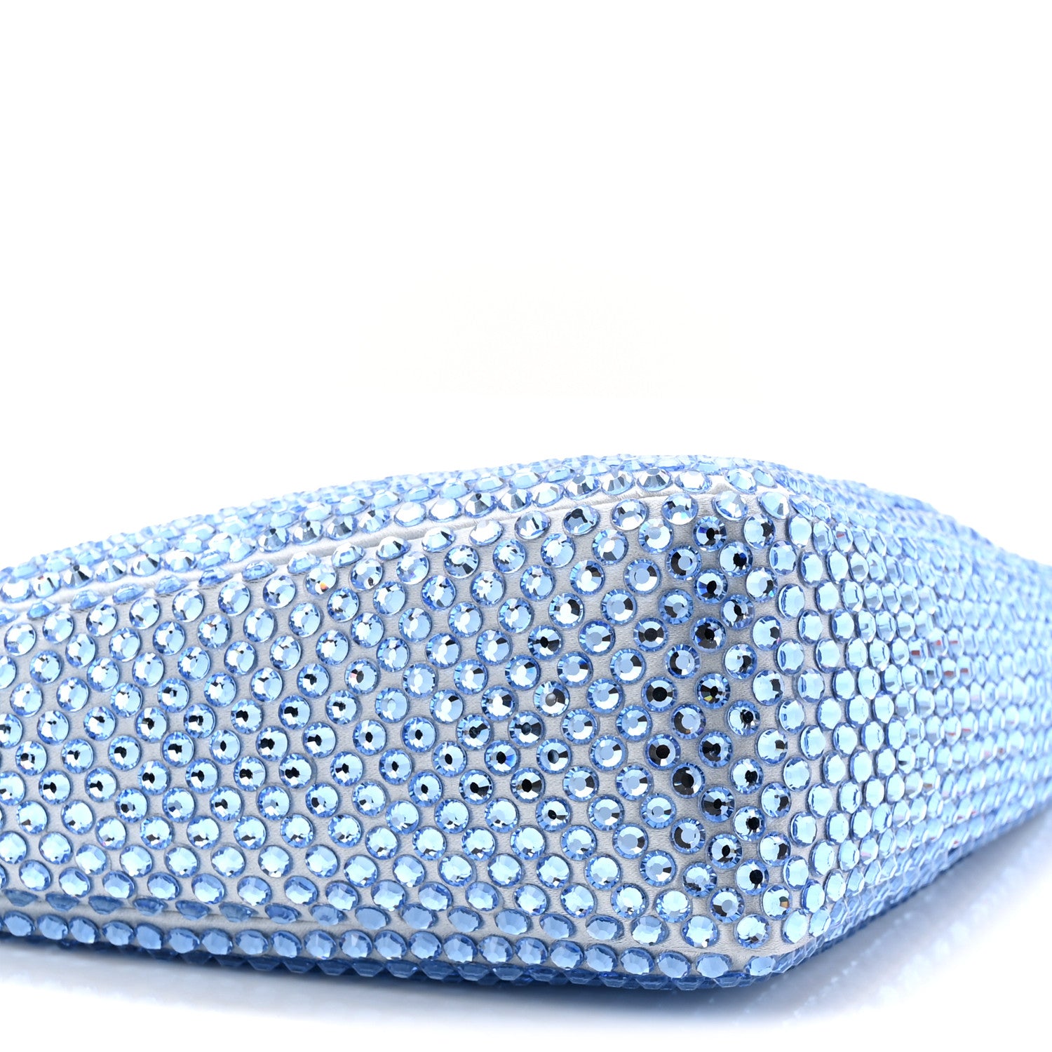 Prada Satin Crystal Triangle Pouch Celeste 9 of 10