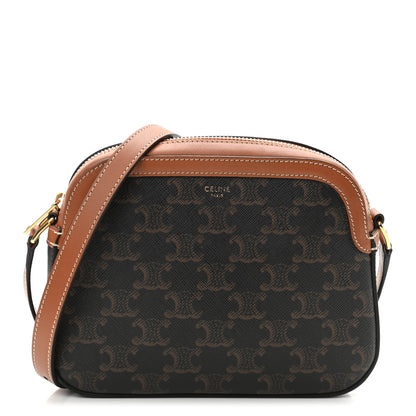 Celine Triomphe Canvas Small Camera Bag Tan 1 of 11