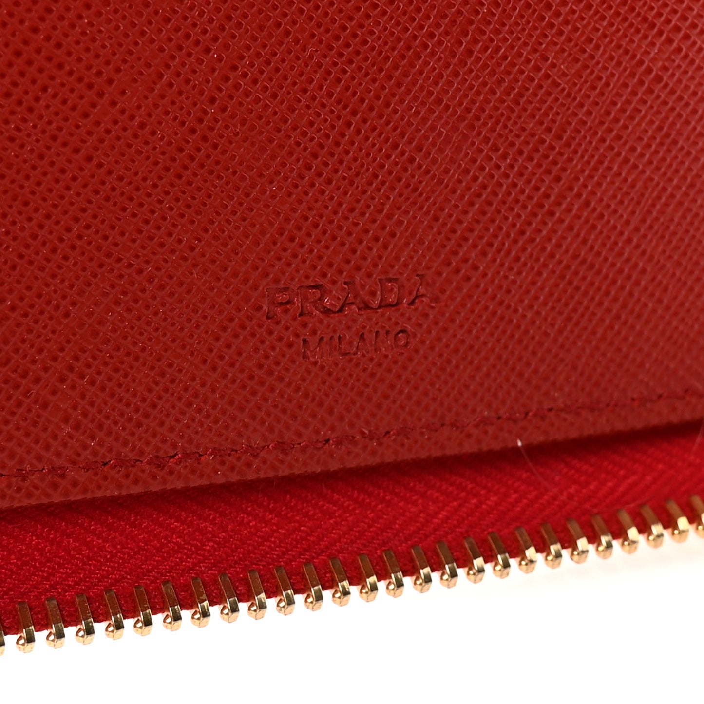 Saffiano Triangle Large Zip Around Travel Wallet Fuoco