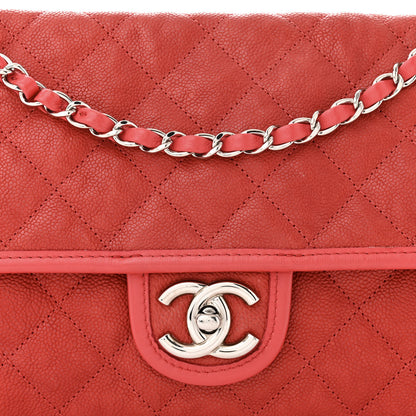Chanel Caviar Quilted Medium French Riviera Flap Red 8 of 12