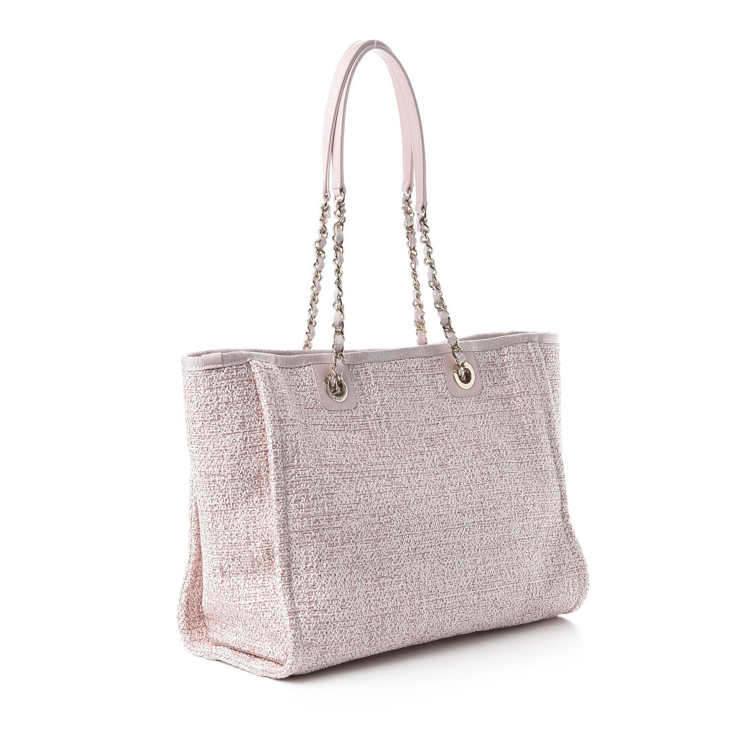 Straw Lurex Small Deauville Tote Pink