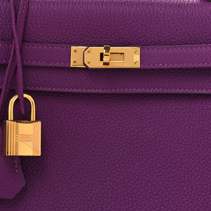 Hermes Togo Horseshoe Kelly Retourne 25 Anemone 8 of 13