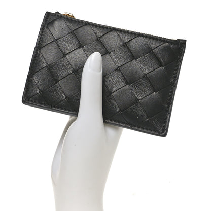Bottega Veneta Nappa Intrecciato Key Pouch Zip Card Holder Black 2 of 7