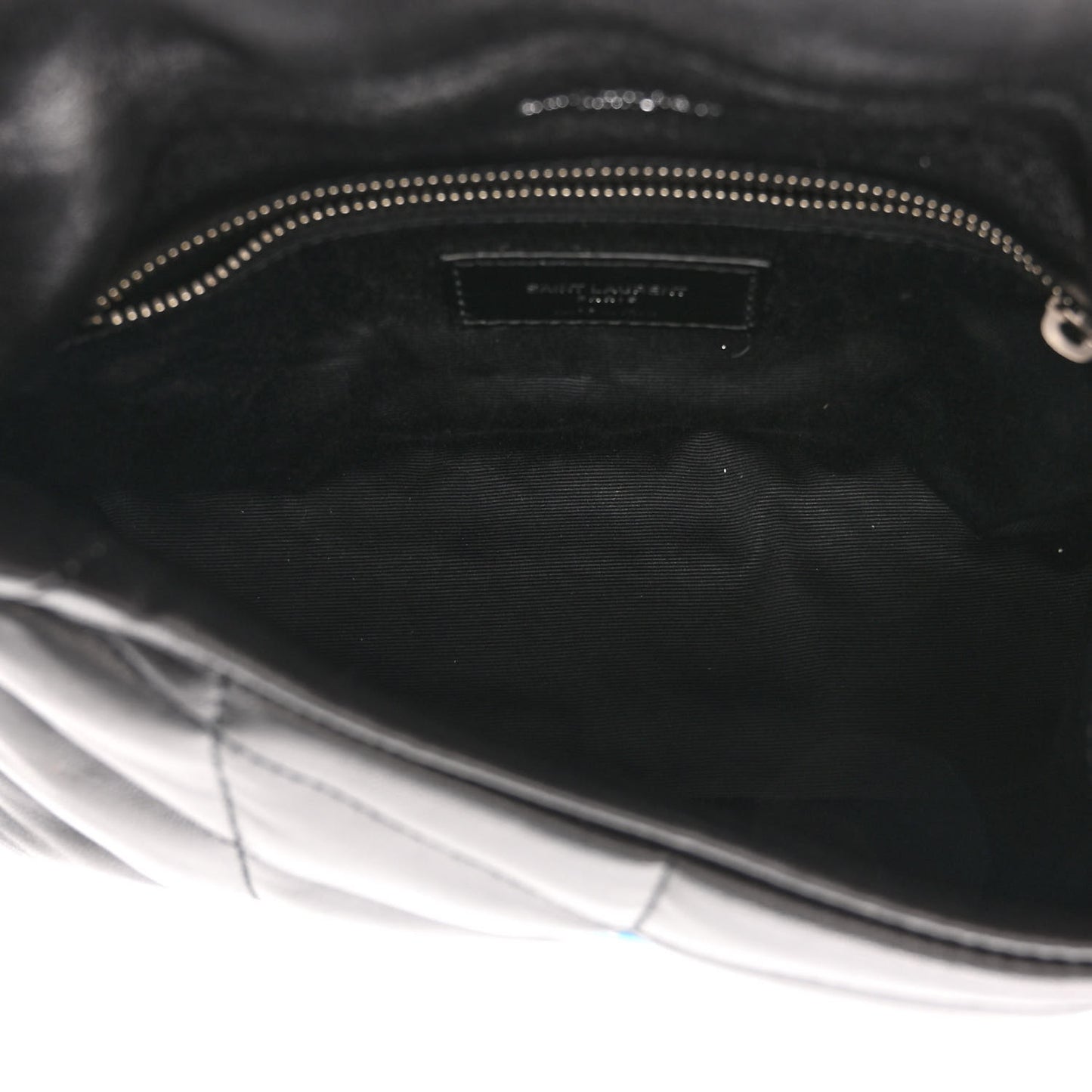 Lambskin Quilted Toy Loulou Puffer Monogram Chain Satchel Black