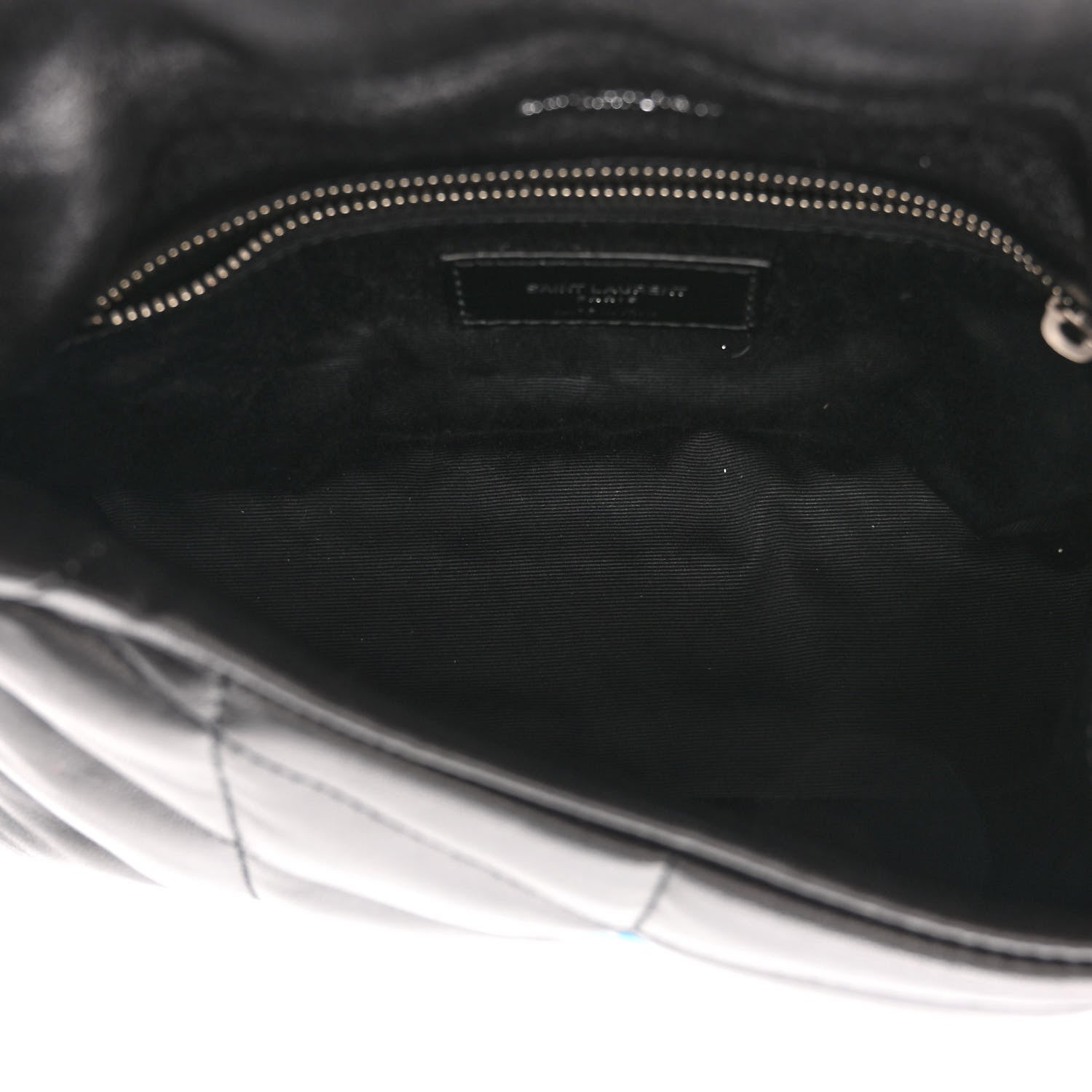 Saint Laurent Lambskin Quilted Toy Loulou Puffer Monogram Chain Satchel Black 5 of 9