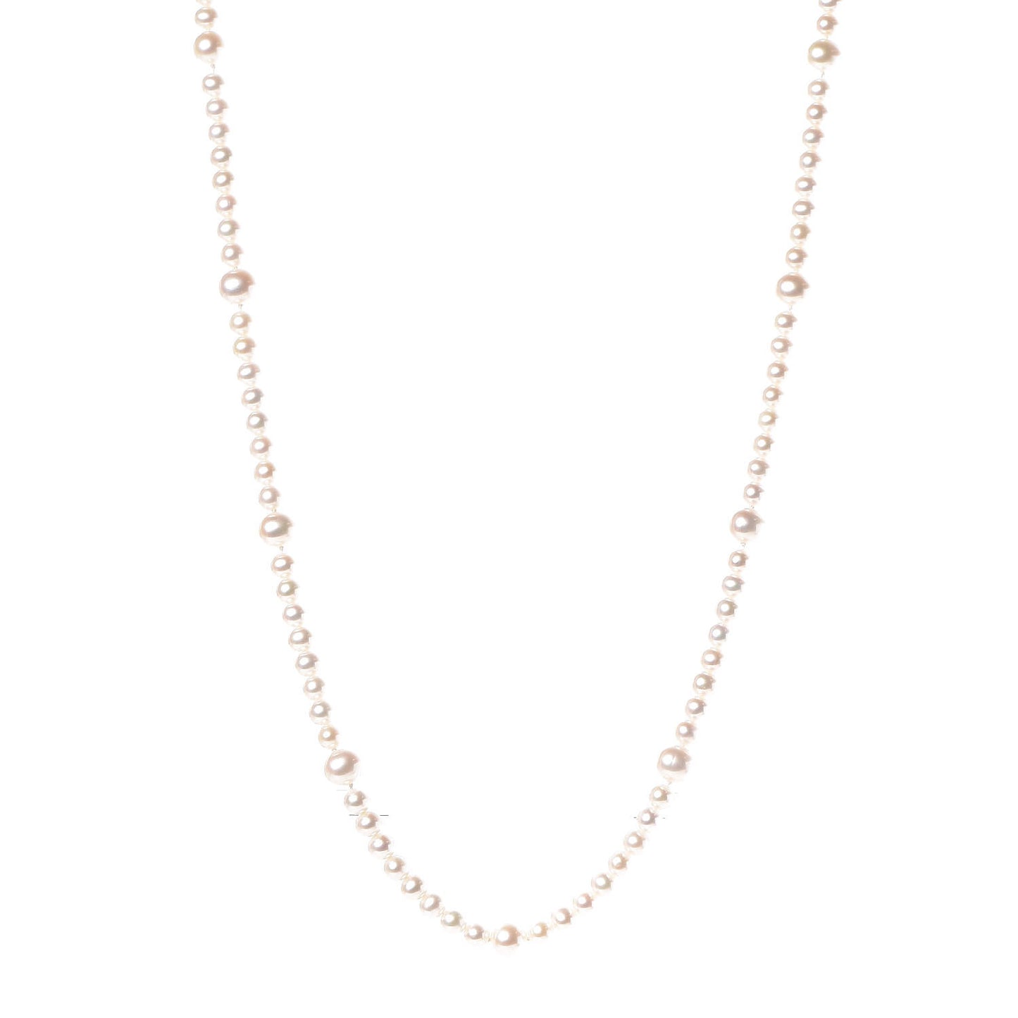 Sterling Silver Ziegfeld Graduated Pearl Necklace 32"