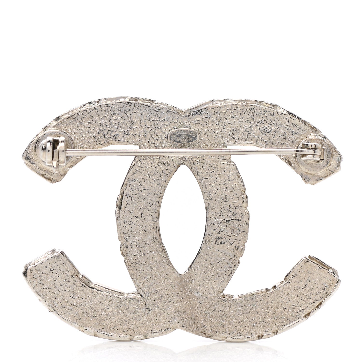 Chanel Crystal CC Brooch Silver 3 of 5