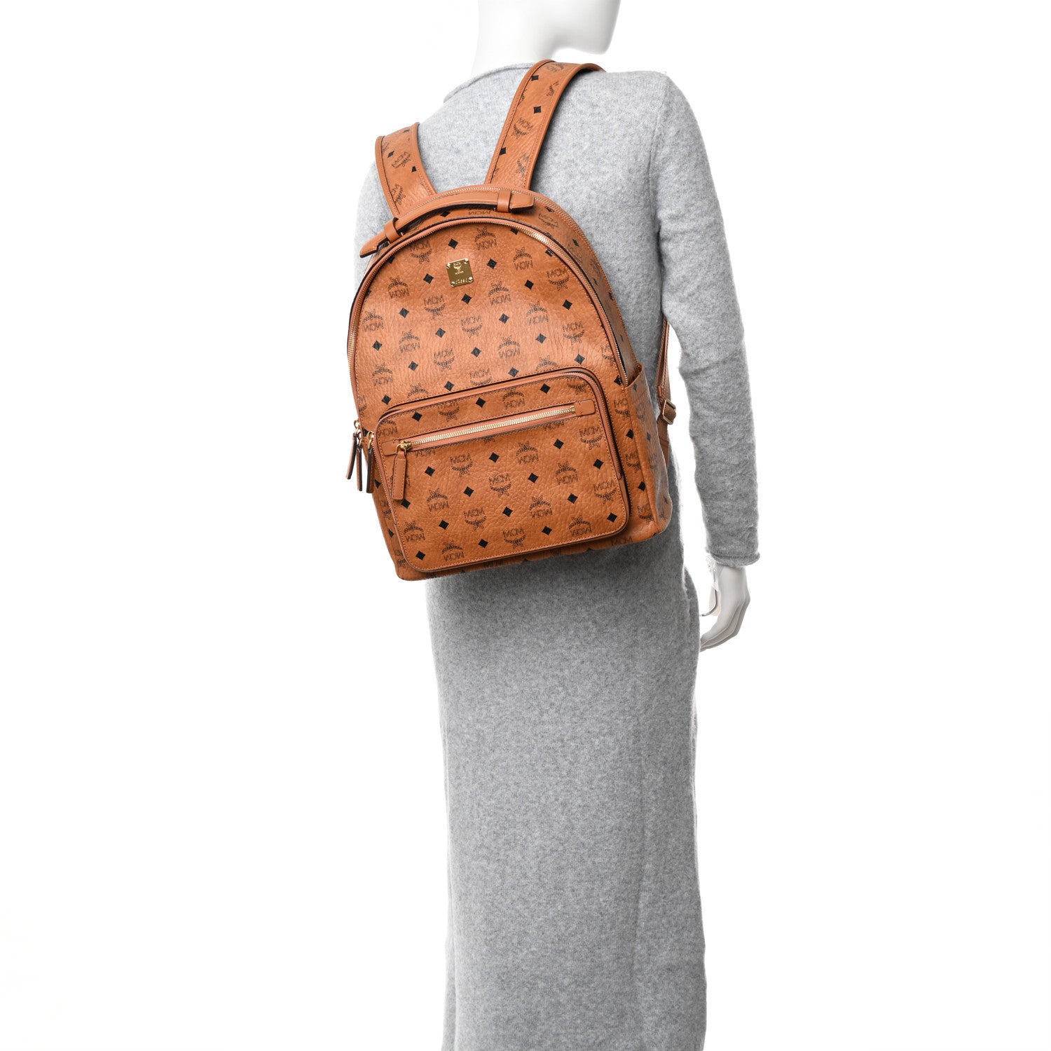 MCM Visetos Medium Stark Backpack Cognac 2 of 14