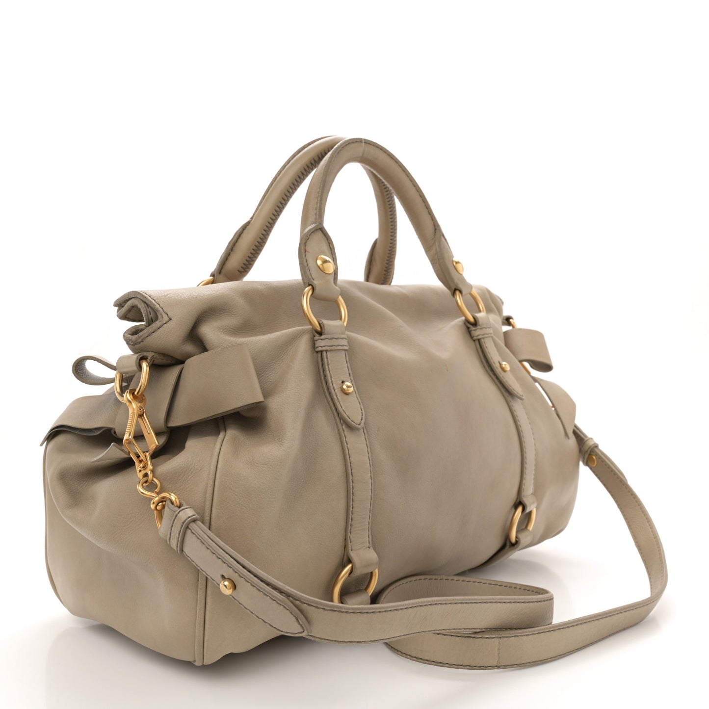 Vitello Medium Bow Bag Grey