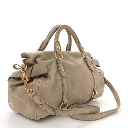 Miu Miu Vitello Medium Bow Bag Grey 3 of 15
