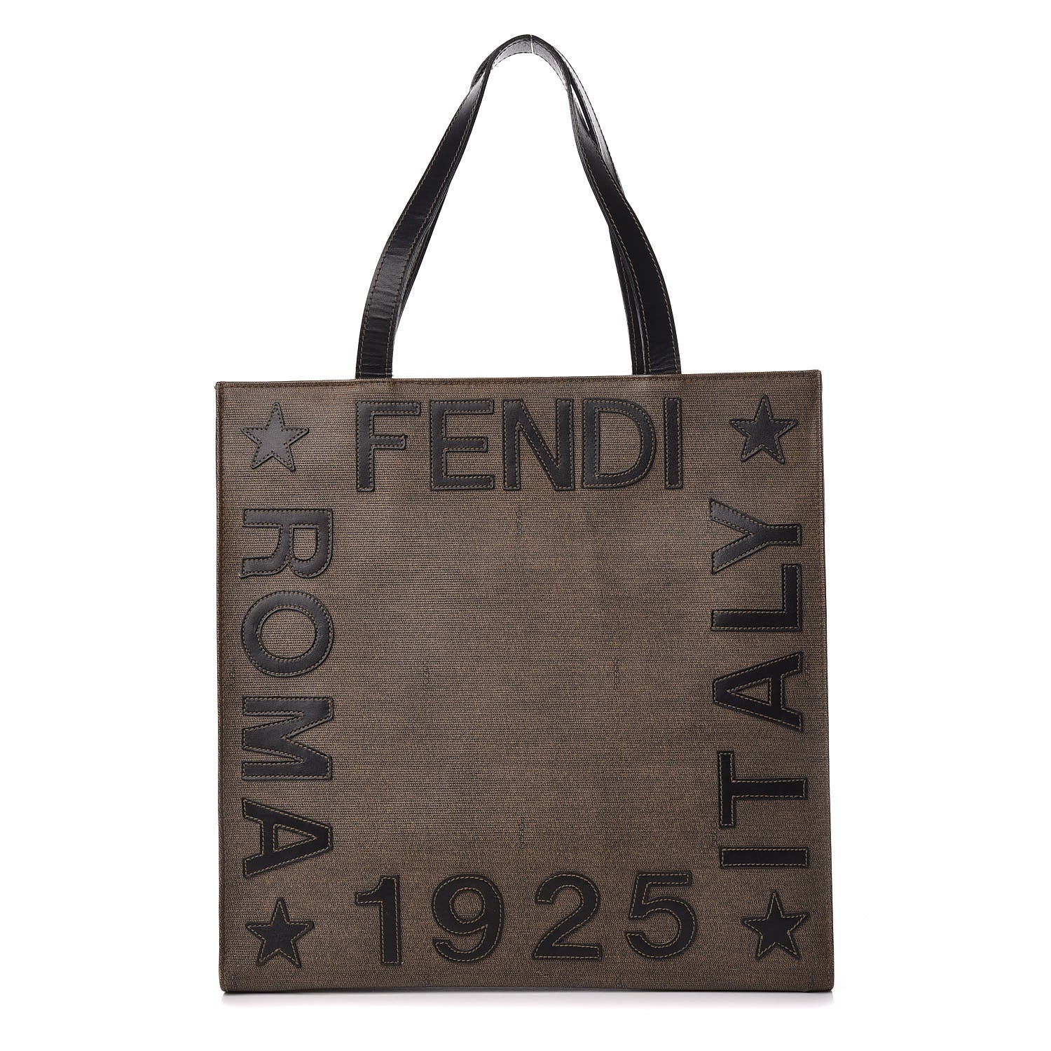 Fendi Canvas Roma 1925 Tote Tobacco 1 of 19