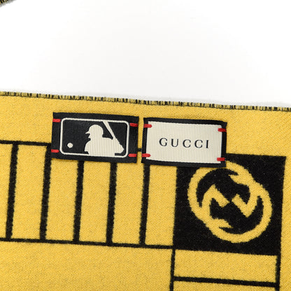 Gucci X MLB Wool Pittsburgh Pirates Patch Crew Scarf Black Yellow 4 of 4