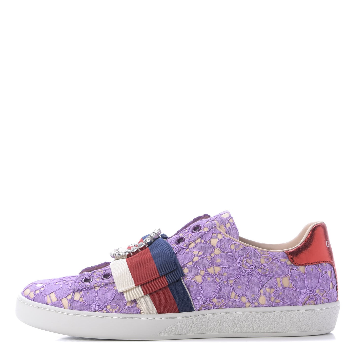Lace Crystal Sylvie Web Flower Leaf Womens Ace Sneakers 37.5 Wisteria Perfect Pink