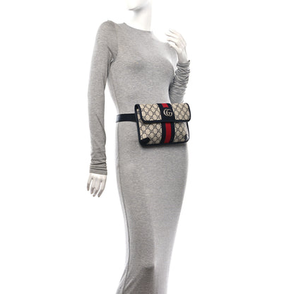 Gucci GG Supreme Monogram Web Small Ophidia Belt Bag 90 36 Beige Navy 2 of 10