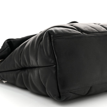 Saint Laurent Lambskin Quilted Medium Loulou Puffer Monogram Chain Satchel Black 9 of 10