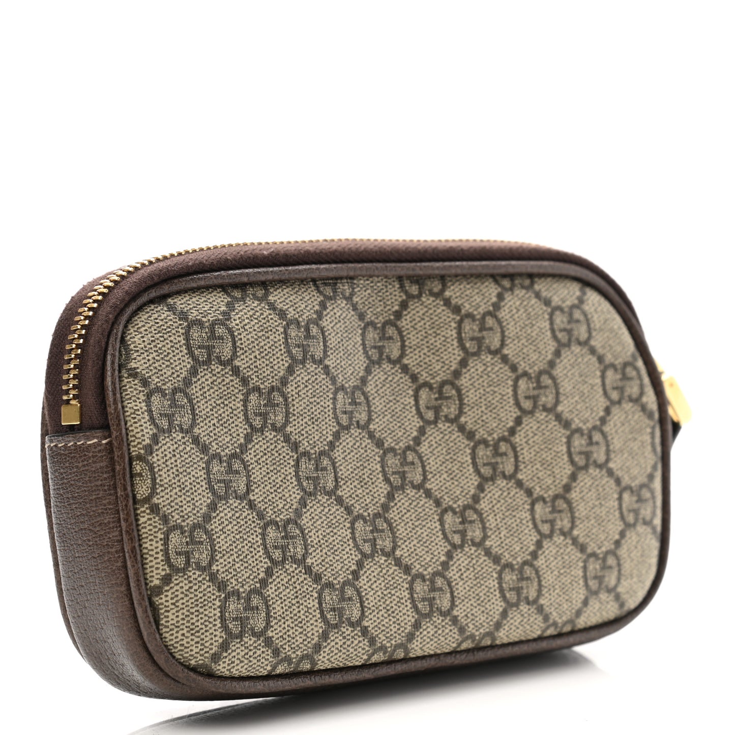 GG Supreme Monogram Ophidia Phone Case Wristlet Brown