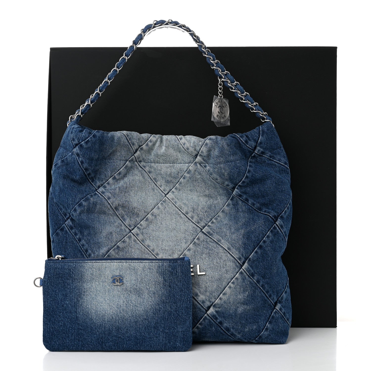 Chanel Denim Quilted Chanel 22 Blue 12 of 12