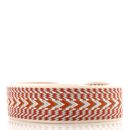 Hermes Toile Swift Sangle Allegro 50mm Shoulder Strap Cornaline Blanc Gold 2 of 4